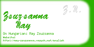 zsuzsanna may business card